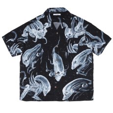 画像1: exodus/SPACE HAWAIIAN SHIRT（BLACK）［スペースハワイアンシャツ-25春夏］ (1)
