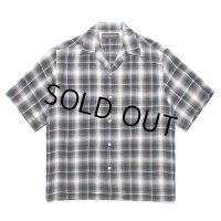 WACKO MARIA/CHECK OPEN COLLAR SHIRT（GRAY）［チェックオープンカラーシャツ-25春夏］