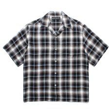 画像1: WACKO MARIA/CHECK OPEN COLLAR SHIRT（GRAY）［チェックオープンカラーシャツ-25春夏］ (1)