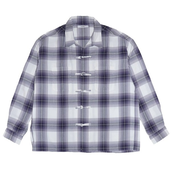 画像1: exodus/OMBRE CHECK ORIENTAL SHIRT（PURPLE）［オンブレチェックオリエンタルシャツ-25春夏］