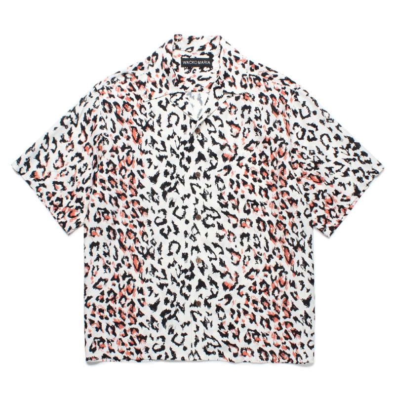 画像1: WACKO MARIA/LEOPARD HAWAIIAN SHIRT（WHITE）［レオパードハワイアンシャツ-25春夏］
