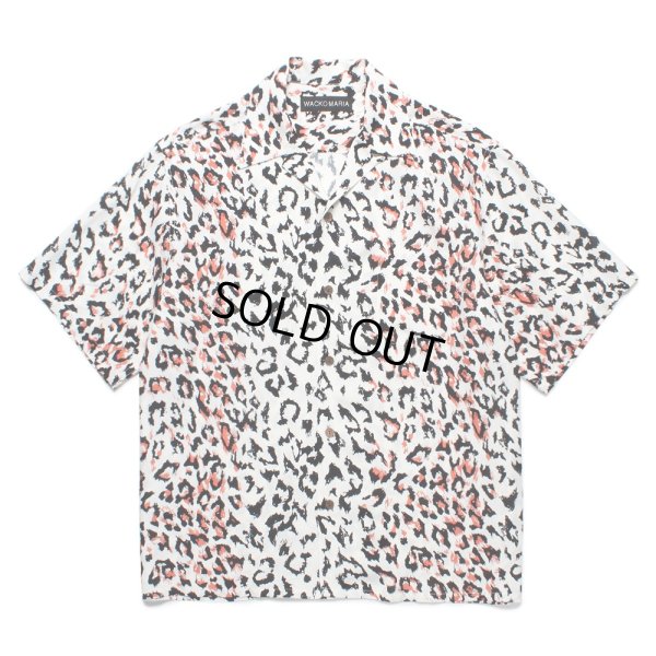 画像1: WACKO MARIA/LEOPARD HAWAIIAN SHIRT（WHITE）［レオパードハワイアンシャツ-25春夏］