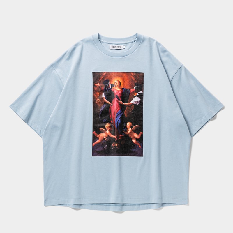 画像1: 【20%OFF】TIGHTBOOTH/POLICE CHECKUP S/S T-SHIRT（Sax）［プリントT-25春夏］