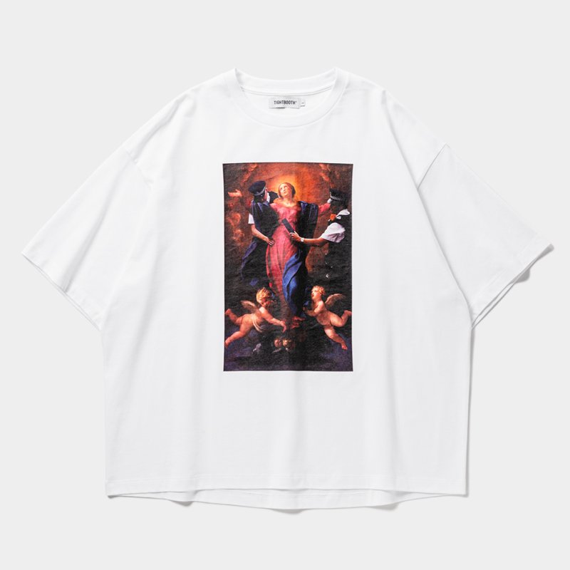 画像1: 【20%OFF】TIGHTBOOTH/POLICE CHECKUP S/S T-SHIRT（White）［プリントT-25春夏］