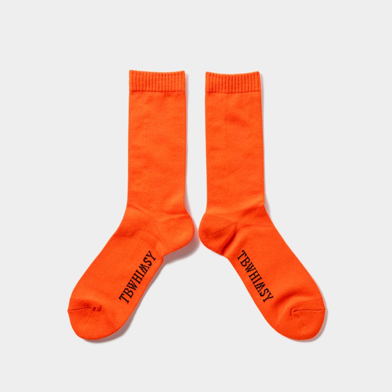 画像2: TIGHTBOOTH/LABEL LOGO SOCKS（Orange）［ラベルロゴソックス-25春夏］