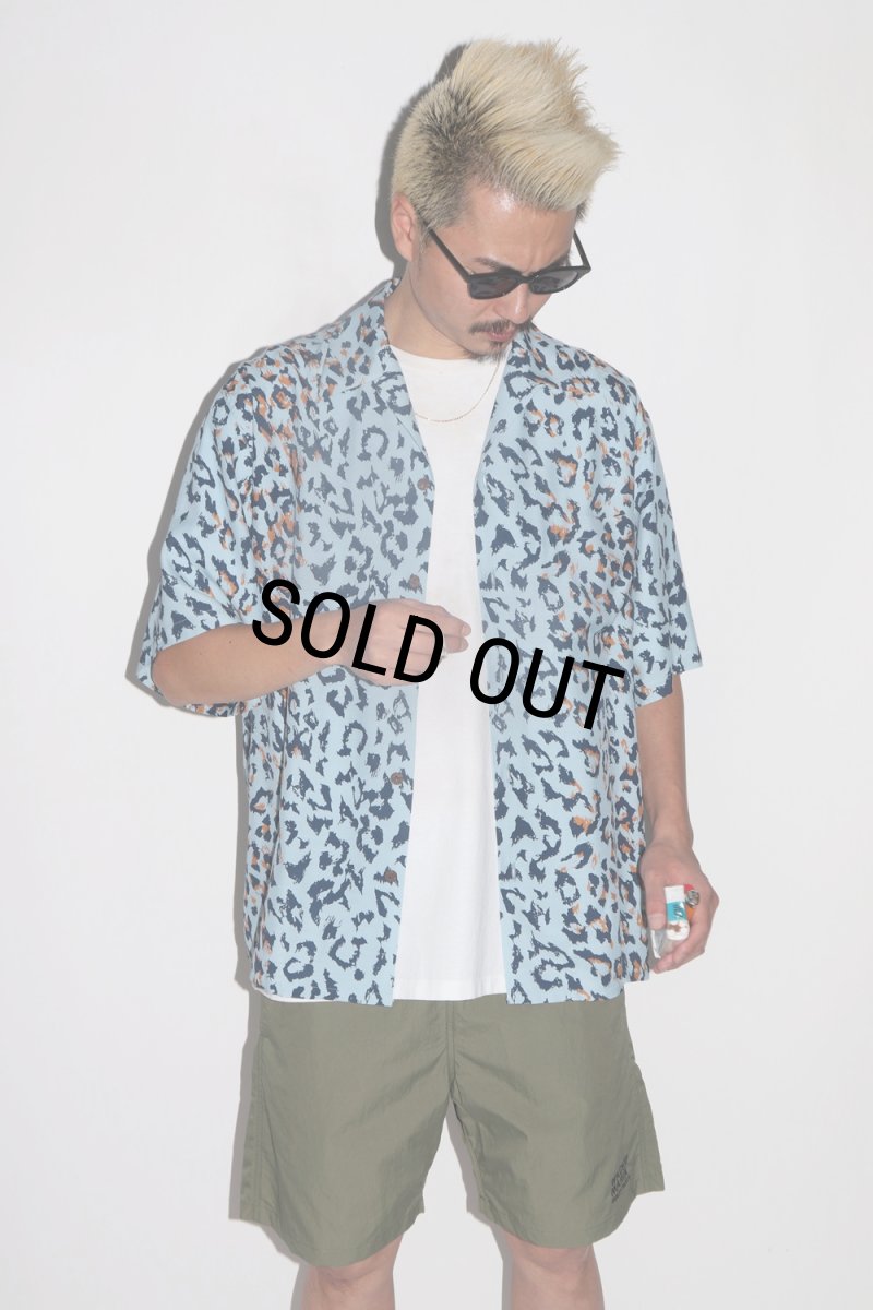 画像2: WACKO MARIA/LEOPARD HAWAIIAN SHIRT（BLUE）［レオパードハワイアンシャツ-25春夏］ (2)