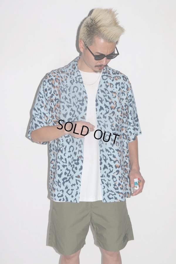 画像2: WACKO MARIA/LEOPARD HAWAIIAN SHIRT（BLUE）［レオパードハワイアンシャツ-25春夏］
