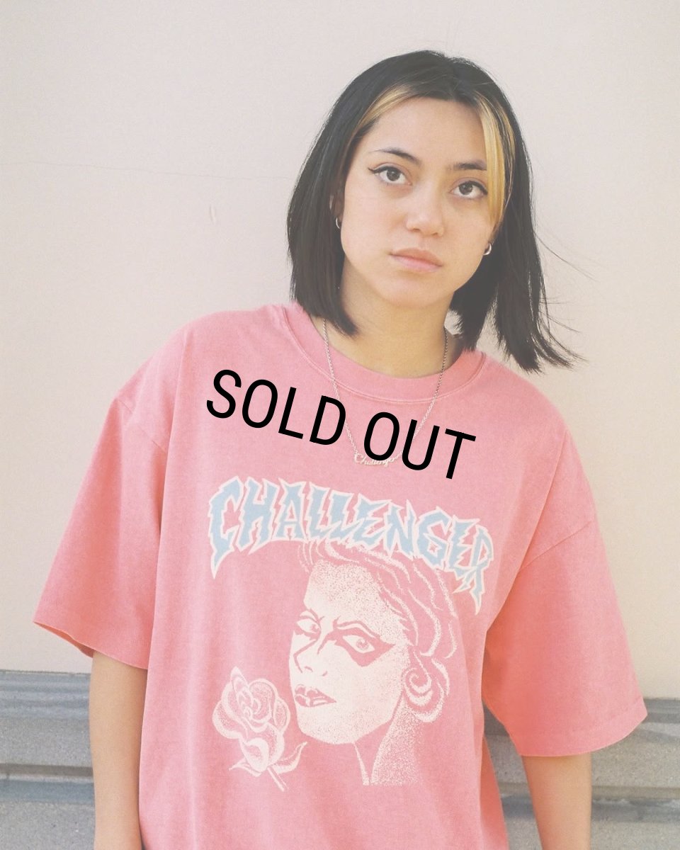 画像2: CHALLENGER/PUNK GIRL TEE（LT CHERRY）［ピグメント染めプリントT-25春夏］ (2)