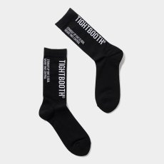 画像1: TIGHTBOOTH/LABEL LOGO SOCKS（Black）［ラベルロゴソックス-25春夏］ (1)