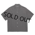 WACKO MARIA/STRIPED OPEN COLLAR SHIRT（BLACK）［ストライプオープンカラーシャツ-25春夏］