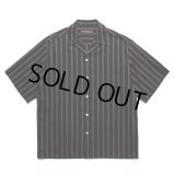 WACKO MARIA/STRIPED OPEN COLLAR SHIRT（BLACK）［ストライプオープンカラーシャツ-25春夏］