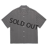 WACKO MARIA/STRIPED OPEN COLLAR SHIRT（BLACK）［ストライプオープンカラーシャツ-25春夏］