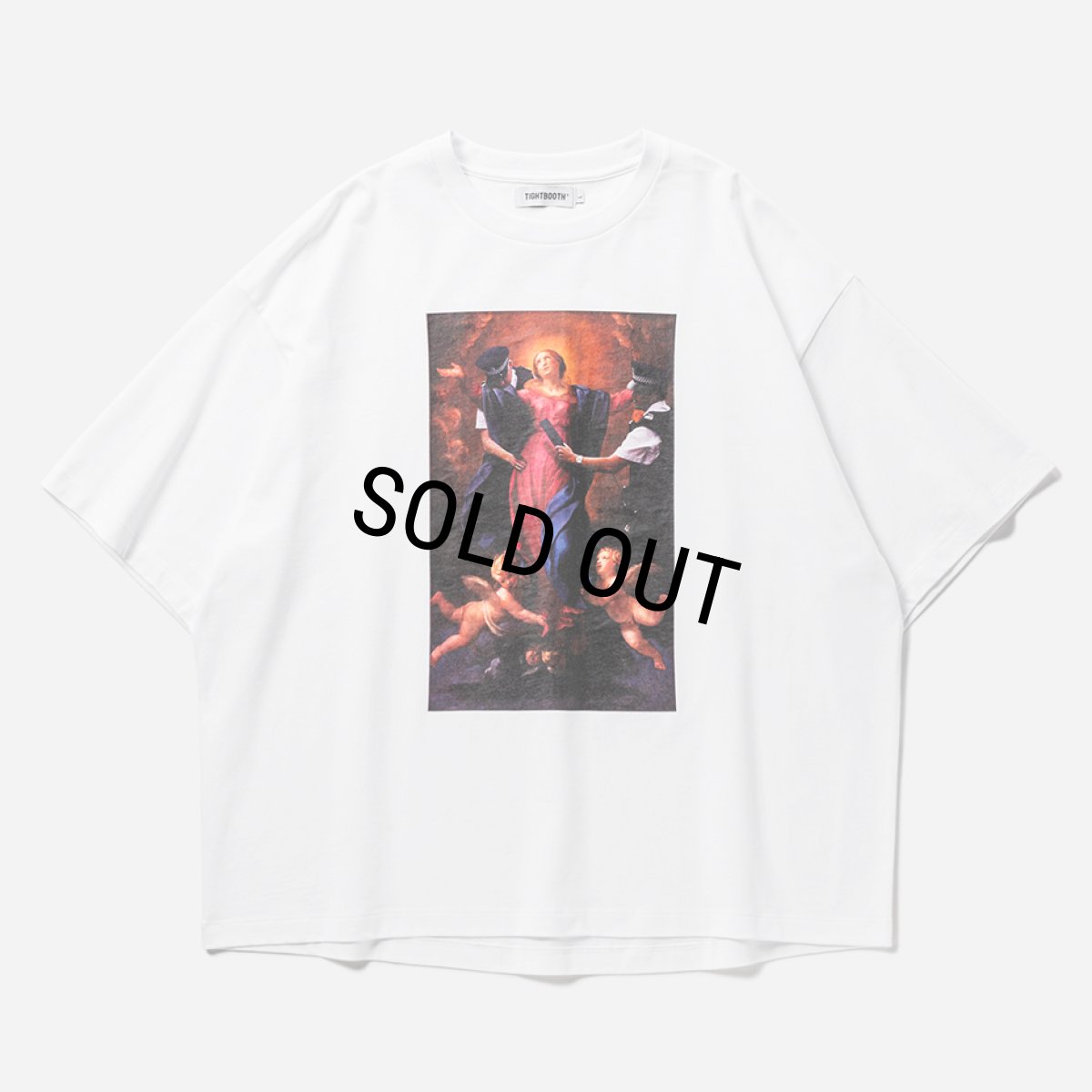 画像1: 【30%OFF】TIGHTBOOTH/POLICE CHECKUP S/S T-SHIRT（White）［プリントT-25春夏］ (1)