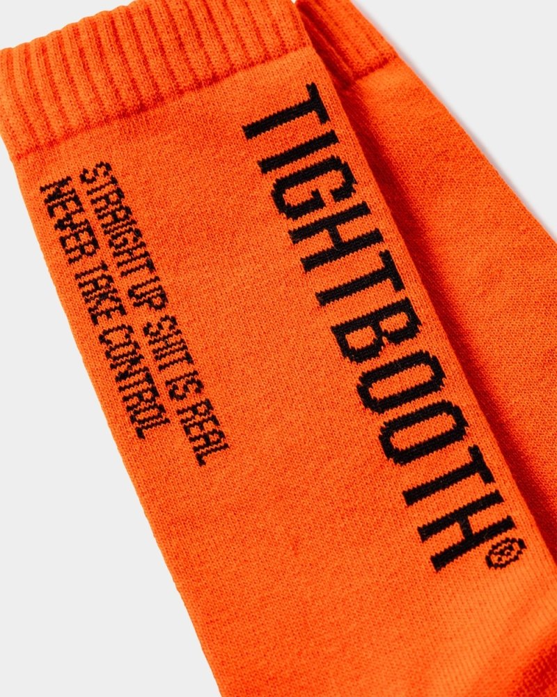 画像3: TIGHTBOOTH/LABEL LOGO SOCKS（Orange）［ラベルロゴソックス-25春夏］
