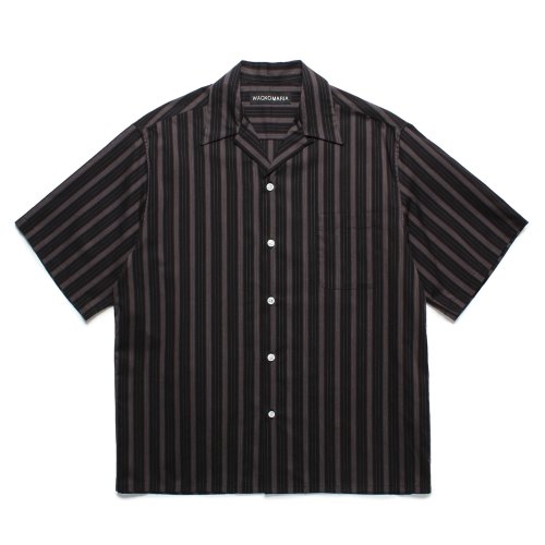 他の写真1: WACKO MARIA/STRIPED OPEN COLLAR SHIRT（BLACK）［ストライプオープンカラーシャツ-25春夏］