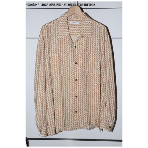 他の写真1: exodus/AJIRO BAMBOO L/S  HAWAIIAN SHIRT（BEIGE）［アジロバンブーハワイアンシャツ-25春夏］