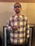 画像2: exodus/OMBRE CHECK ORIENTAL SHIRT（PURPLE）［オンブレチェックオリエンタルシャツ-25春夏］ (2)