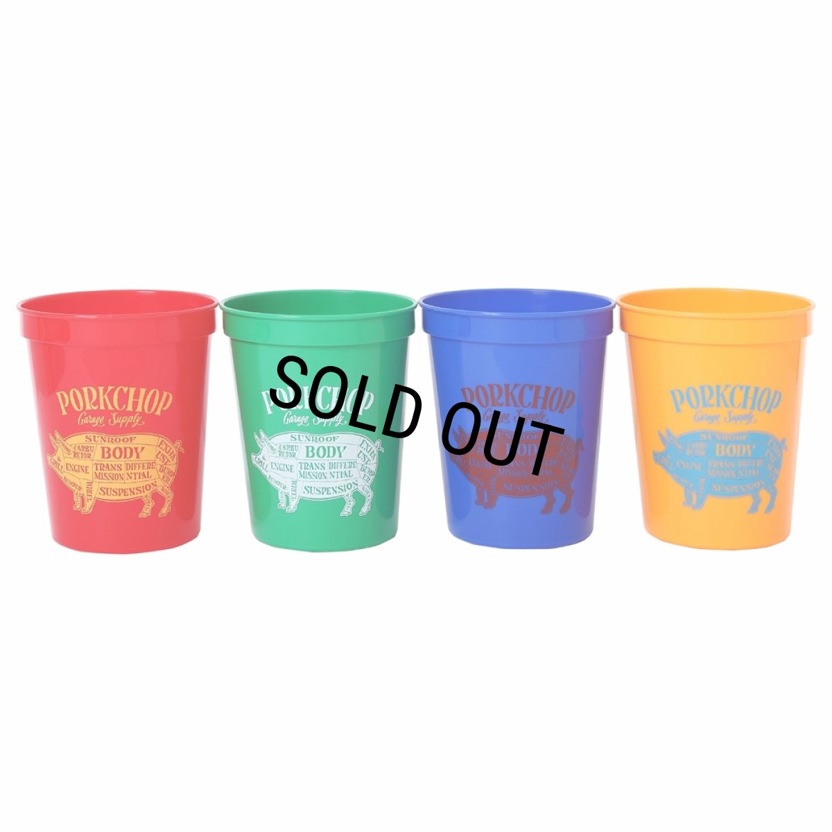 画像3: PORKCHOP/PORK STADIUM CUPS（4色1セット）［スタジアムカップ4色1セット-25春夏］ (3)