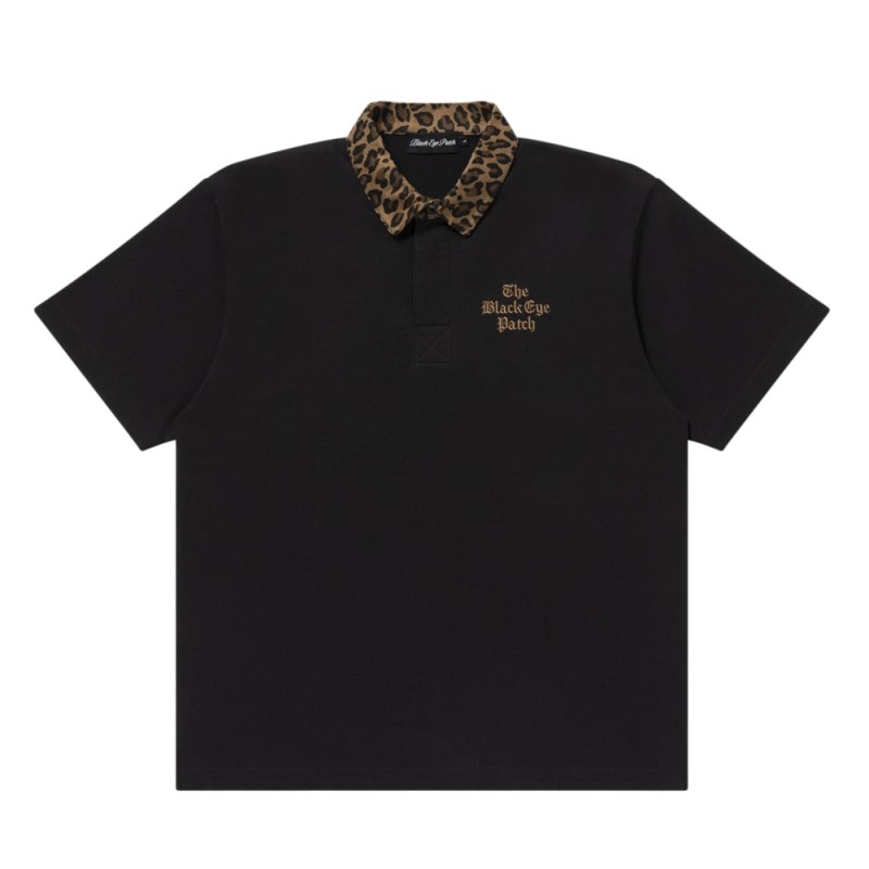 画像1: BlackEyePatch/BEP TIMES LEOPARD COLLARED RUGBY SHIRT(BLACK)