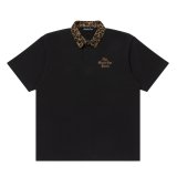 BlackEyePatch/BEP TIMES LEOPARD COLLARED RUGBY SHIRT（BLACK）