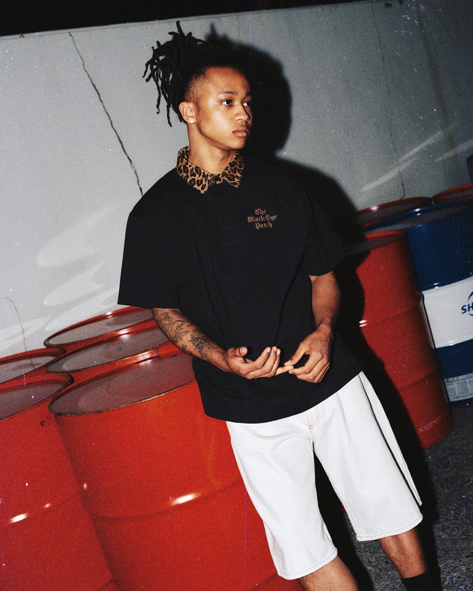 画像3: BlackEyePatch/BEP TIMES LEOPARD COLLARED RUGBY SHIRT（BLACK） (3)