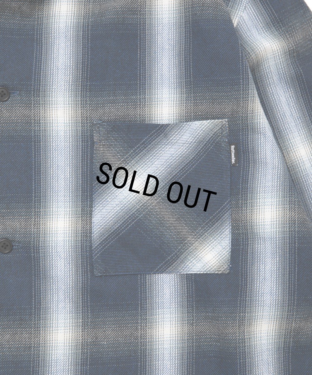 画像4: 【30％OFF】ROTTWEILER/R9 OMBRE CHECK SHIRT（BLUE）［オンブレチェックシャツ-25秋冬］ (4)