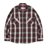 【25秋冬ご予約受付中！25年9月入荷予定】ROTTWEILER/R9 OMBRE CHECK SHIRT（RED）［オンブレチェックシャツ-25秋冬］