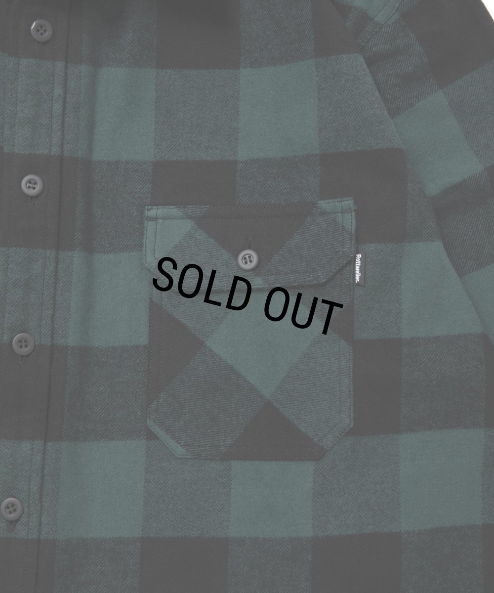 画像4: 【30％OFF】ROTTWEILER/R9 BUFFALO CHECK SHIRT（GREEN）［バッファローチェックシャツ-25秋冬］ (4)