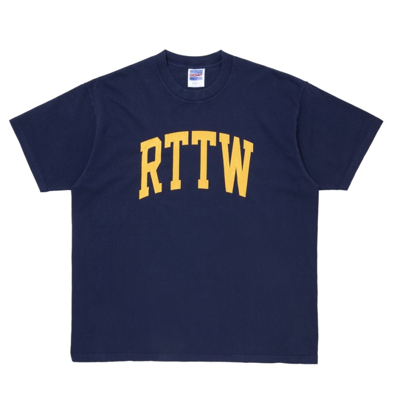 画像1: ROTTWEILER/RTTW TEE（NAVY）［ピグメント染めプリントT-25秋冬］