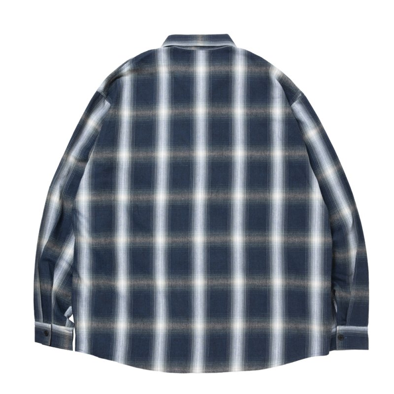 画像2: ROTTWEILER/R9 OMBRE CHECK SHIRT（BLUE）［オンブレチェックシャツ-25秋冬］