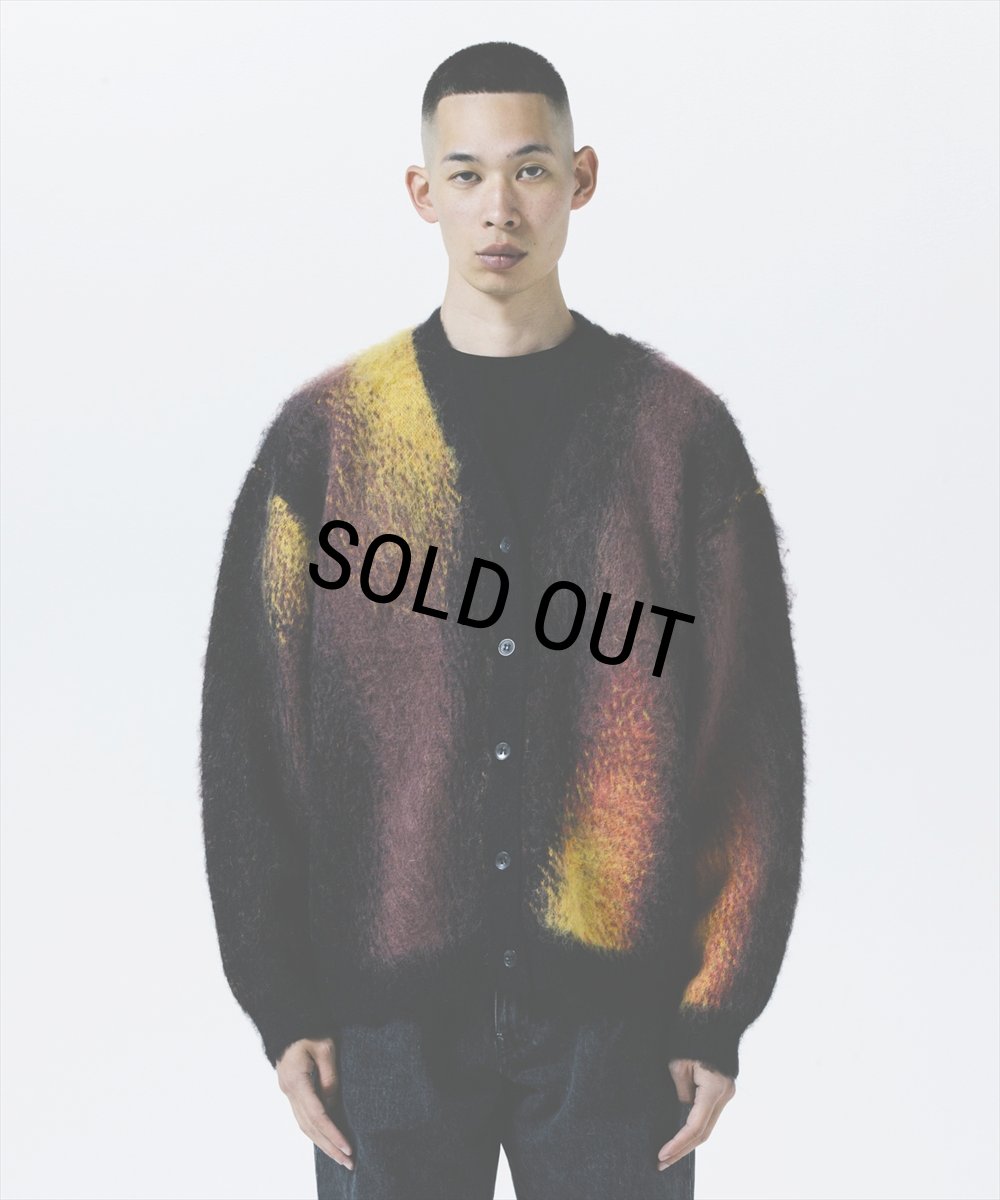 画像6: 【20％OFF】ROTTWEILER/R9 PAINTED CARDIGAN（BLACK）［ペインテッドモヘアカーディガン-25秋冬］ (6)