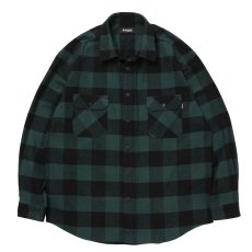 画像1: ROTTWEILER/R9 BUFFALO CHECK SHIRT（GREEN）［バッファローチェックシャツ-25秋冬］ (1)
