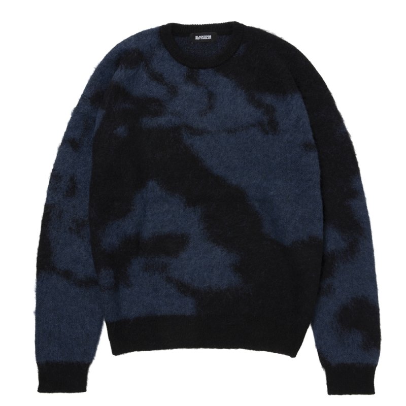 画像1: ROTTWEILER/R9 PAINTED KNIT（BLUE）［モヘアニット-25秋冬］