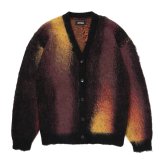 【25秋冬ご予約受付中！25年10月入荷予定】ROTTWEILER/R9 PAINTED CARDIGAN（BLACK）［モヘアカーディガン-25秋冬］