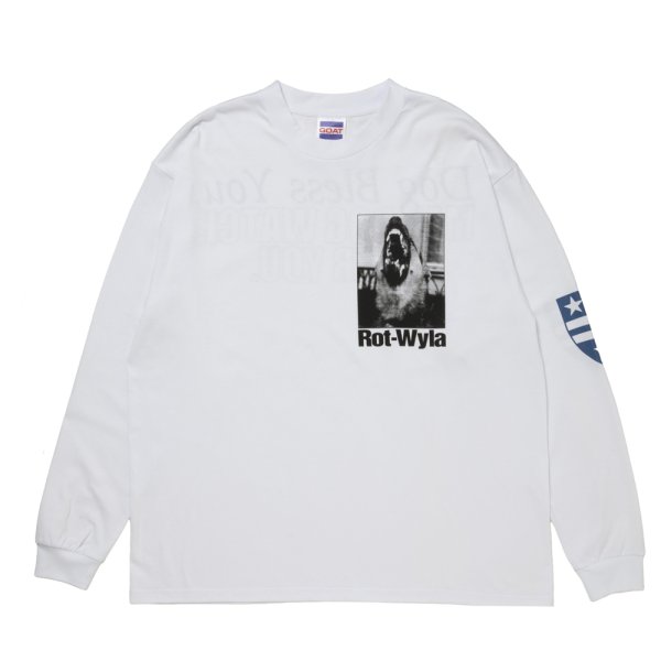 画像1: 【25秋冬ご予約受付中！25年8月入荷予定】ROTTWEILER/DOG PHOTO LS TEE（WHITE）［プリント長袖T-25秋冬］