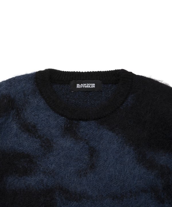 画像3: 【25秋冬ご予約受付中！25年10月入荷予定】ROTTWEILER/R9 PAINTED KNIT（BLUE）［モヘアニット-25秋冬］