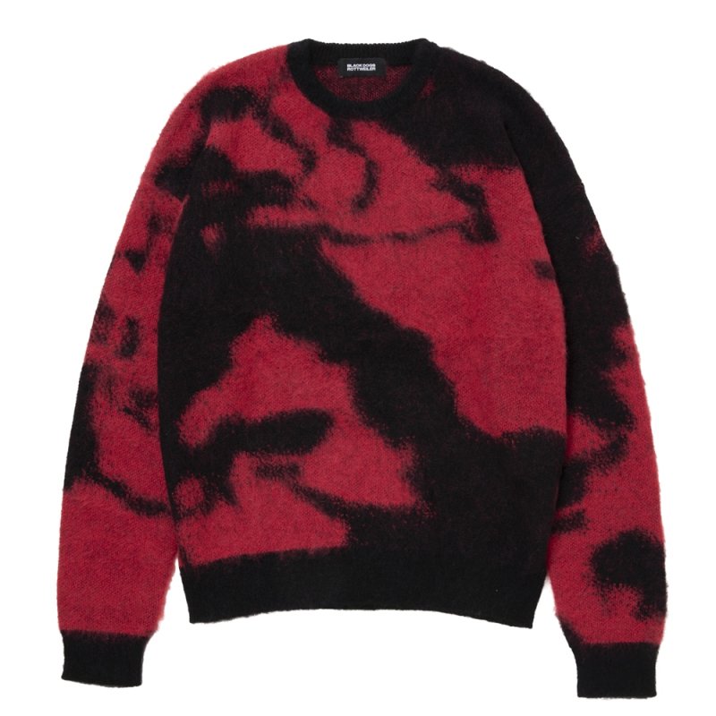 画像1: ROTTWEILER/R9 PAINTED KNIT（RED）［モヘアニット-25秋冬］