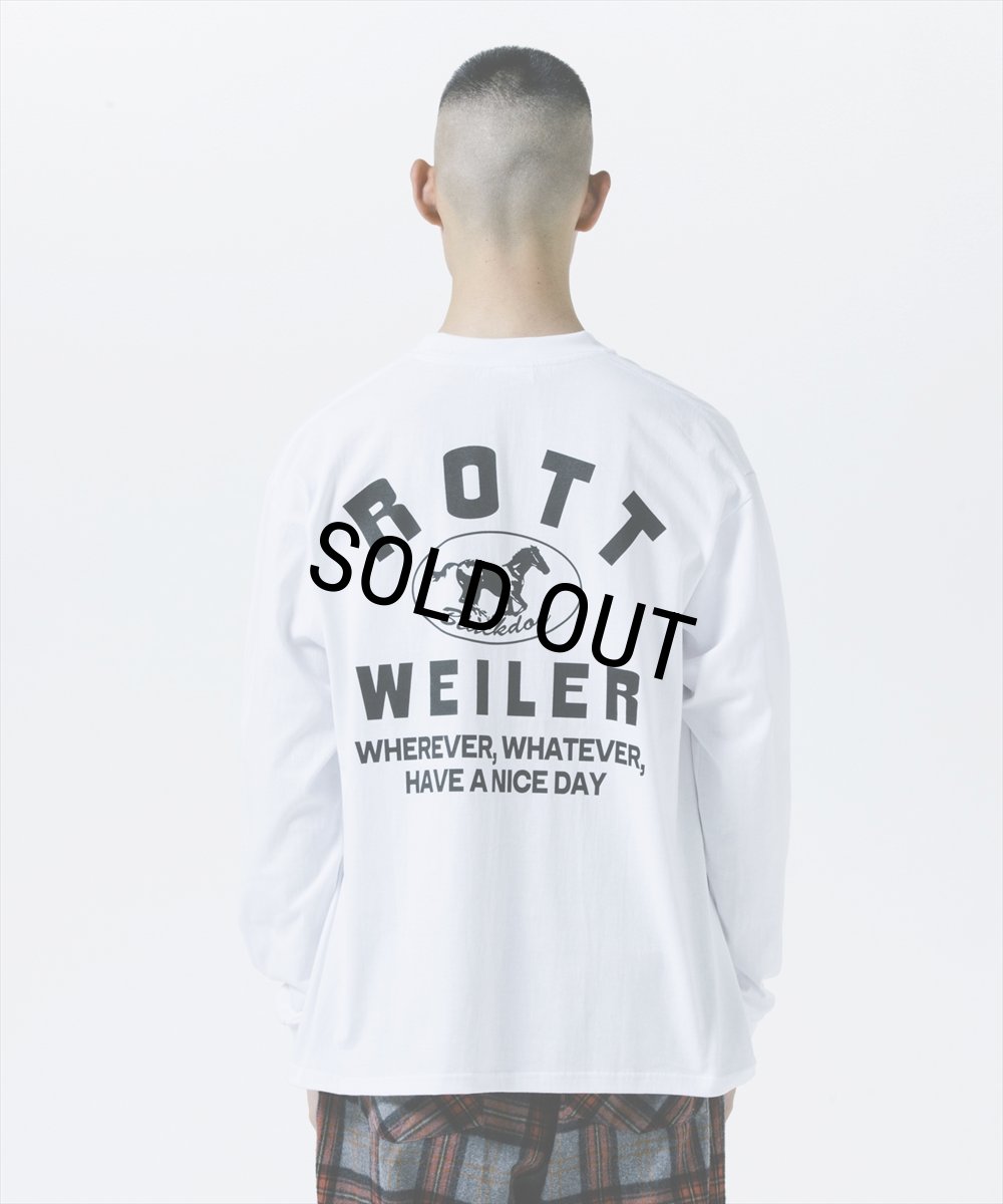 画像7: 【30％OFF】ROTTWEILER/HORSE LS TEE（WHITE）［プリント長袖T-25秋冬］ (7)