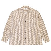 exodus/AJIRO BAMBOO L/S  HAWAIIAN SHIRT（BEIGE）［アジロバンブーハワイアンシャツ-25春夏］