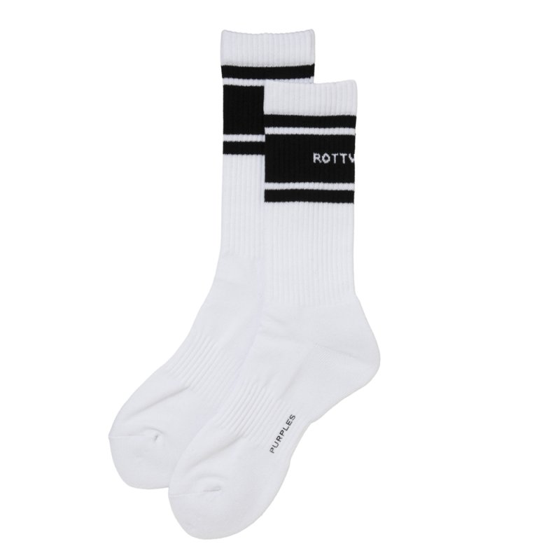 画像1: ROTTWEILER/R9 LINE SOX（WHITE）［ラインソックス-25秋冬］