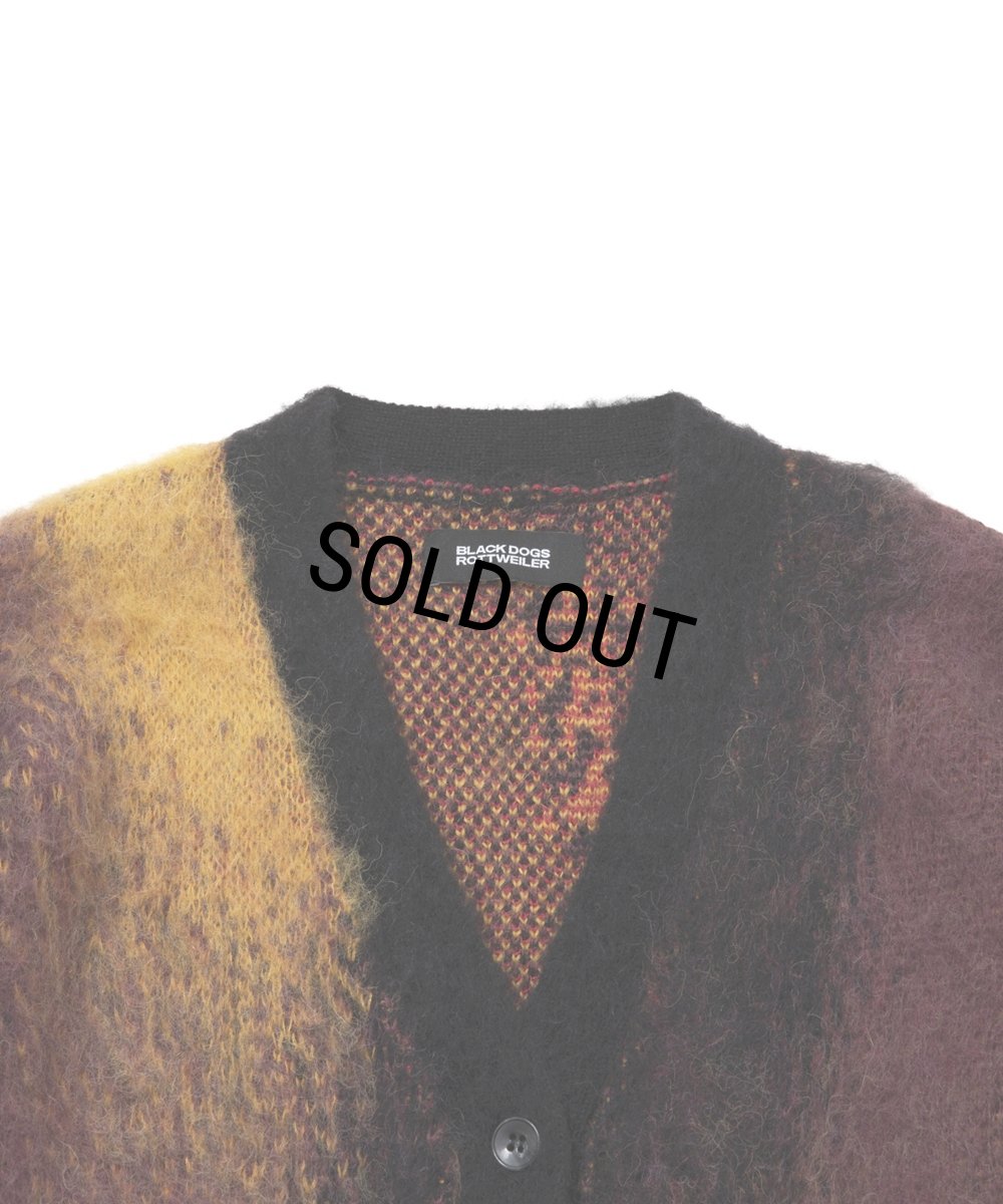 画像3: 【20％OFF】ROTTWEILER/R9 PAINTED CARDIGAN（BLACK）［ペインテッドモヘアカーディガン-25秋冬］ (3)