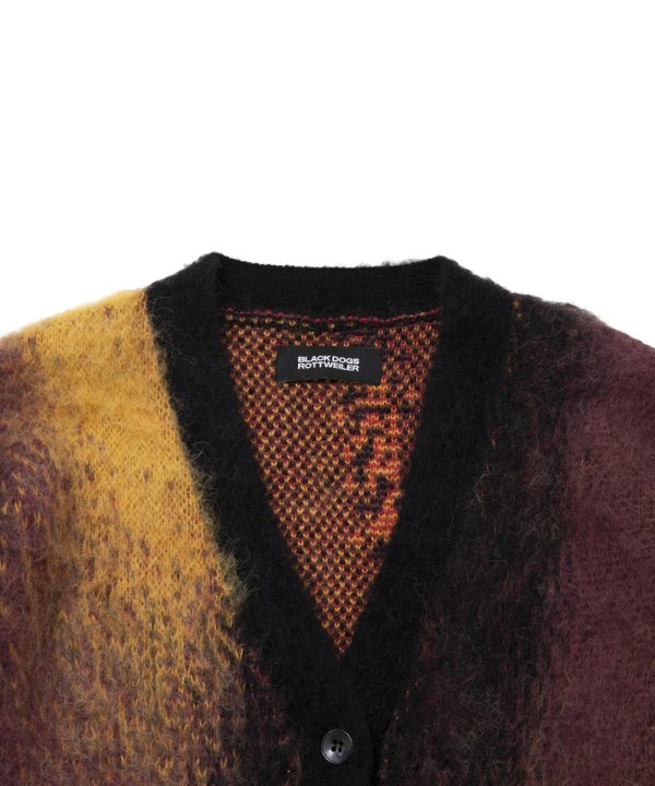 画像3: 【25秋冬ご予約受付中！25年10月入荷予定】ROTTWEILER/R9 PAINTED CARDIGAN（BLACK）［モヘアカーディガン-25秋冬］
