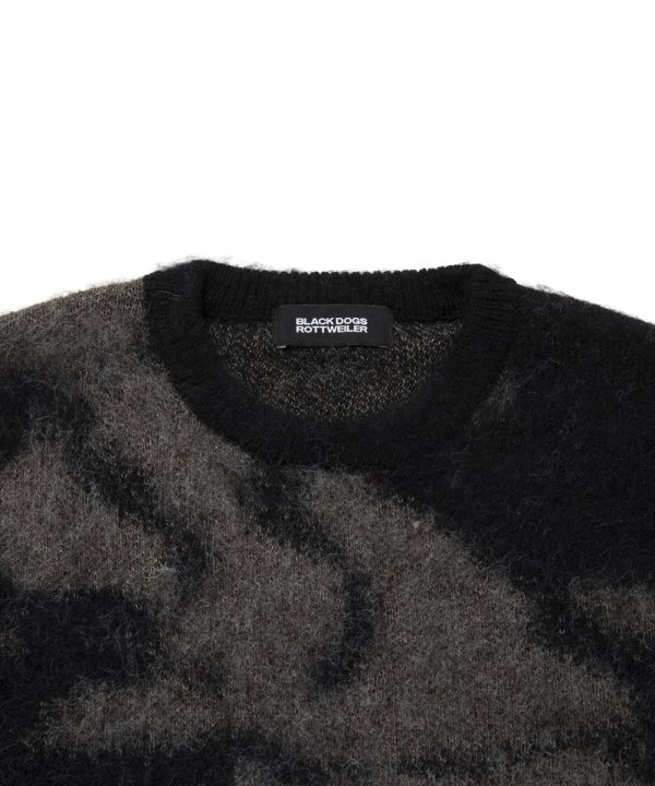 画像3: 【25秋冬ご予約受付中！25年10月入荷予定】ROTTWEILER/R9 PAINTED KNIT（BLACK）［モヘアニット-25秋冬］