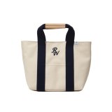 【25秋冬ご予約受付中！25年8月入荷予定】ROTTWEILER/CANVAS TOTE BAG SMALL（WHITE/NAVY）［トートバッグスモール-25秋冬］