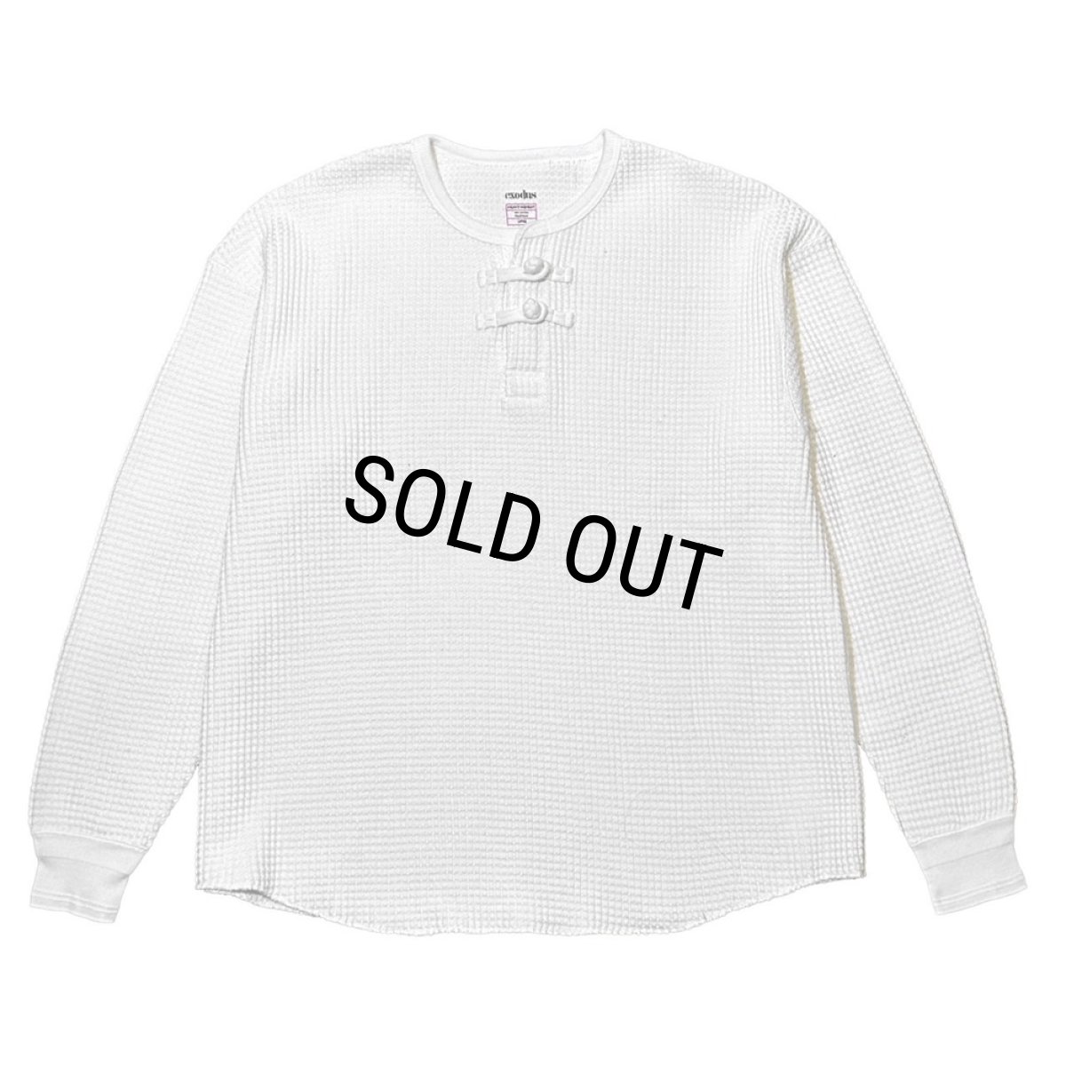 画像1: 【30％OFF】exodus/ORIENTAL HENRY NECK SHIRT（WHITE）［オリエンタルヘンリーネックサーマル-25春夏］ (1)