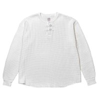 exodus/ORIENTAL HENRY NECK SHIRT（WHITE）［オリエンタルヘンリーネックサーマル-25春夏］