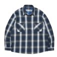 画像1: 【25秋冬ご予約受付中！25年9月入荷予定】ROTTWEILER/R9 OMBRE CHECK SHIRT（BLUE）［オンブレチェックシャツ-25秋冬］ (1)