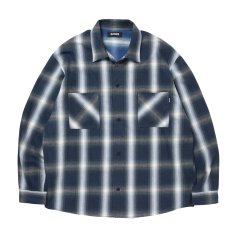 画像1: ROTTWEILER/R9 OMBRE CHECK SHIRT（BLUE）［オンブレチェックシャツ-25秋冬］ (1)