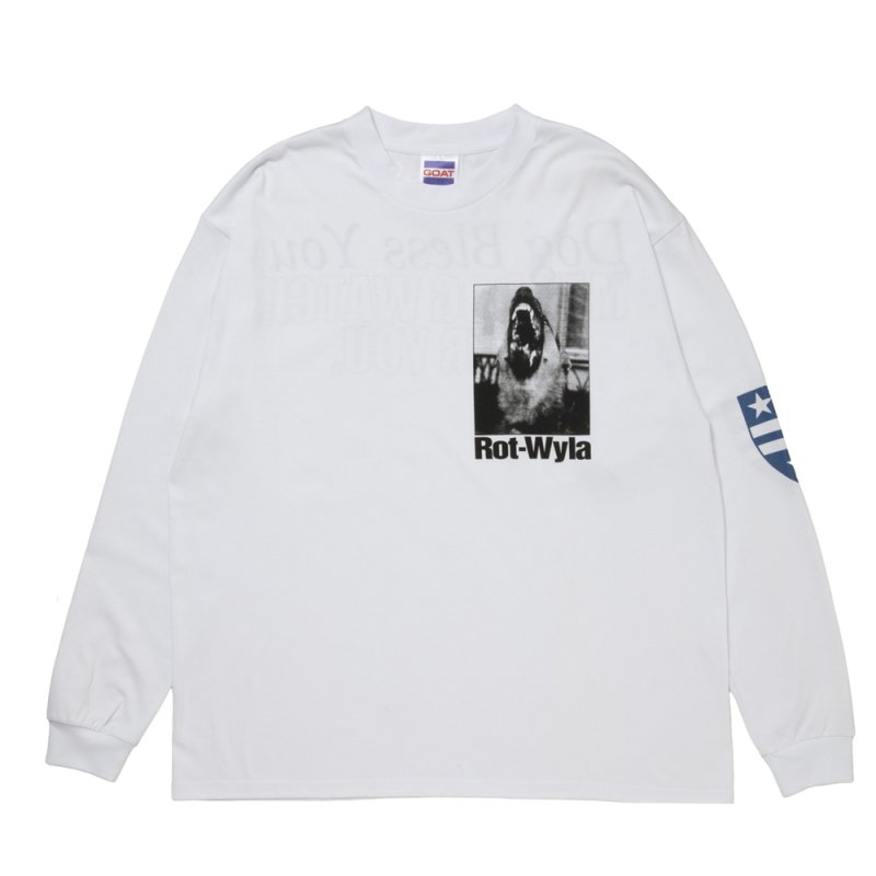 画像1: ROTTWEILER/DOG PHOTO LS TEE（WHITE）［プリント長袖T-25秋冬］
