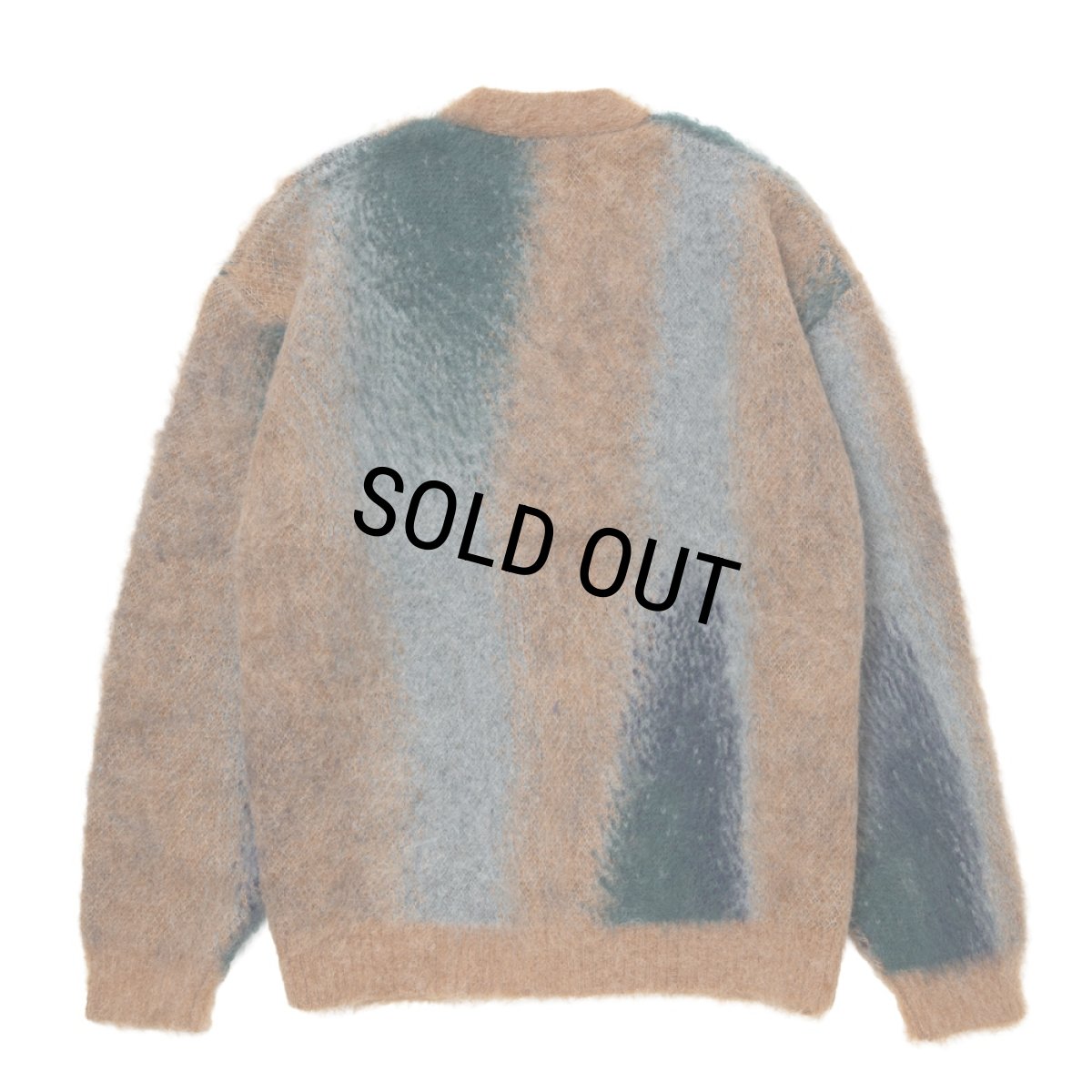 画像2: ROTTWEILER/R9 PAINTED CARDIGAN（BEIGE）［ペインテッドモヘアカーディガン-25秋冬］ (2)